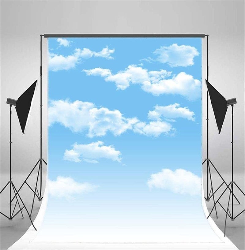 AOFOTO 4x6ft Blue Sky Backdrops White Clouds Photography Background Photo Studio Props Fall Party Decoration Summer Baby Infant Kid Newborn Toddler Girl Boy Adult Artistic Portrait Vinyl Wallpaper - Image 3